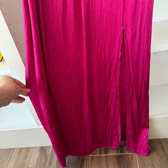 TOPSHOP Contrast Lace Color Block Slip Dress In Pink - Picture 6 of 7